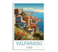 NAEGV Paint by Numbers Kits for Adults Valparaiso Chile Scenery Adult Paint by Numbers as a Home Wall Decoration Gift 20x30cm