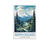 NAEGV Paint by Numbers Kits North Cascades National Parks Sunset Arts and Crafts for Beginner, Paint by Numbers Acrylic Pigment Drawing Paintwork Wall Art 20x30cm