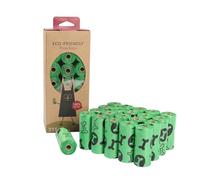 NAERSI® Biodegradable Thicker Dog Poop Bags 21 Rolls/315 Bag Dog Waste Bags Thick Strong Made from Corn Starch Plants Based 6 Color DS21# (Green bone)