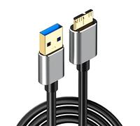 NAERSI USB 3.0 Micro Cable, 0.5/1/1.5/2m Super Speed USB 3.0 A Male to Micro B External Hard Drive Cable Cord with Gold-Plated Connectors for Galaxy S5, Note 3, Camera and More (1m)