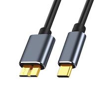 NAERSI® USB C to Micro B Cable USB 3.0, 0.2/0.5/1/1.5/2m USB C Male to Micro B Male Hard Drive Cable Compatible with Seagate, WD,Galaxy S5 Note 3,HDD etc. (1m)