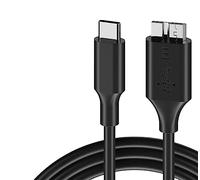 NAERSI USB C to Micro USB Cable, 0.2/1 Meter USB B to USB C Hard Drive Cable Compatible with USB 3.0 External Portable SSD HDD WD Element, Seagate, Toshiba Canvio, Galaxy S5, Camera (0.2 Meter)