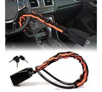 Naerza Seat Belt Lock - Reflective Stripe Steering Wheel Lock,Car Security Devices,Heavy Duty, Universal Fit for Car, SUV, Pickup, Jeep, Van, RV, 3Keys(Orange)