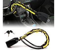 Naerza Seat Belt Lock - Reflective Stripe Steering Wheel Lock,Car Security Devices,Heavy Duty, Universal Fit for Car, SUV, Pickup, Jeep, Van, RV, 3Keys(Yellow)