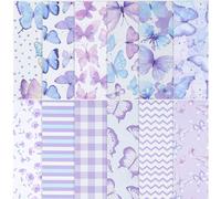 NAESM 24 Sheet Butterflies Scrapbook Paper Set, Watercolor Butterfly Professional Paper Double Sided Collection Purple Decorative Craft Paper Folding Flat Card Scrapbook