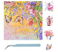 NAESM 30 Sheets Colorful PET Stickers Book, Colorful Garden Landscape Book, Aesthetic Scrapbooking Journal Stickers for Journaling Scrapbooking Collage Card Making