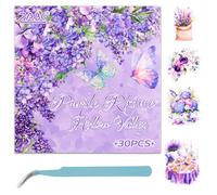 NAESM 30 Sheets Colorful PET Stickers Book, Colorful Garden Landscape Book, Aesthetic Scrapbooking Journal Stickers for Journaling Scrapbooking Collage Card Making
