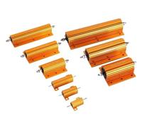 NAETCVMM 1pcs Gold Aluminum Shell Resistor Rxg24-75W100W150W200W250W Current Limiting Precharge Load Metal Discharge Resistor 10 Ohm 20 Ohm 30 Ohm 50 Ohm 100 Ohm 150 Ohm 200 Ohm(75 Watts,5K Ohm)