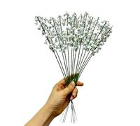 Naeutop 14 Pcs Artificial Lily of The Valley Faux Bell Flowers Real Touch Wind Chime Orchid with Stems Wedding Bouquet,Bulk Spring Flowers 14" May Flower for Home Garden Wedding Fillers Party (White)