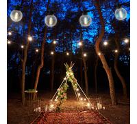 Näve CADENA LED solar fairy lights, 2,500 K, black, 10-bulb, 10 m