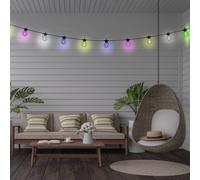 Näve CADENA LED solar fairy lights, RGB, black, 10-bulb, 10 m