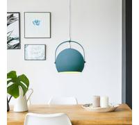 Näve Colorado pendant light, round lampshade, blue