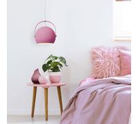 Näve Colorado pendant light, round lampshade, magenta