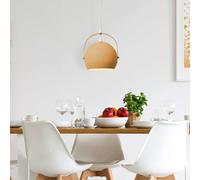 Näve Colorado pendant light, round lampshade, yellow