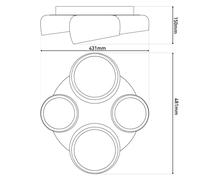 Näve Eliora LED ceiling lamp, 4-bulb, white, CCT, remote control