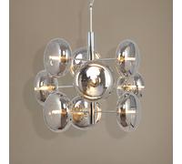 Näve Explosion bubble hanging light, 9-bulb, chrome/smoky grey