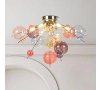 Näve Explosion ceiling light, Ø 57 cm, glass, pastel colours, G9