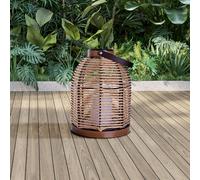 Näve Korbinian LED solar light, brown, height 29 cm, IP44, lantern