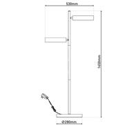 Näve LED floor lamp Tessa black/beige 165 cm Touchdim CCT 2-bulb.