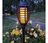 Näve LED solar ground spike lamp FANILO, black, 45 cm, set of 5 IP44