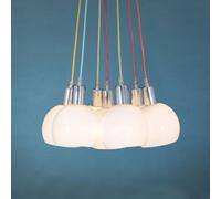 Näve Rainbow Bowl hanging light, white lampshades