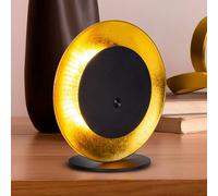 Näve Solan LED rechargeable table lamp, black/gold, solar-powered, IP54