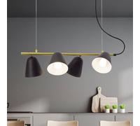 Näve Triton hanging light, black and gold, four-bulb