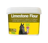 NAF Limestone Flour 3kg - Natural Calcium Supplement for Horses - Supports Bone Strength, Growth & Skeletal Development - Ideal for Pregnant Mares & Youngstock