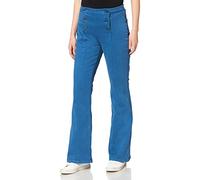 Naf Naf Women's GFLARA P1 Business Casual Pants, BLEU 70'S, Large