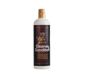 NAF Sheer Luxe Leather Cleanse & Condition 500ml Leather Cleaner | 2-in-1 leather cleaner and conditioner helps protect, nourish and extend the life of your tack. Long lasting protection