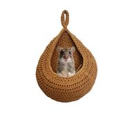 Nafivopa Small Pet Hammock Bed for Rats, Sugar Gliders, Rat Toys Soft Hanging Sleeping Hideout for Cage, Washable Comfortable Nest as Rat Cage Accessories，Brown