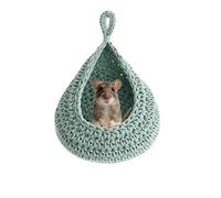 Nafivopa Small Pet Hammock Bed for Rats, Sugar Gliders, Rat Toys Soft Hanging Sleeping Hideout for Cage, Washable Comfortable Nest as Rat Cage Accessories，Green