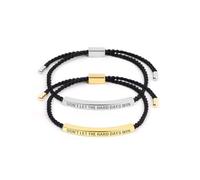 NAFJYR 2 Pcs Dont Let the Hard Days Win Bracelet, Adjustable Motivational Bracelet for Best Friend
