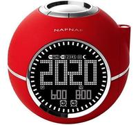 NAFNAF Clockine radio alarm clock with projection, red