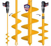 NAFOGAR Garden Auger Drill Bit for Planting - Pack of (2) - 1.6”x16.5” & 3.5”x16” - Garden Spiral Hole Digging for Planting, Bulbs, Bedding Plants & More - Compatible with 3/8 Inch Hex Drive