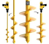NAFOGAR Garden Auger Drill Bit for Planting - Pack of (2) - 2”x14.5” & 3.5”x16” - Garden Spiral Hole Digging for Planting, Bulbs, Bedding Plants & More - Compatible with 3/8 Inch Hex Drive