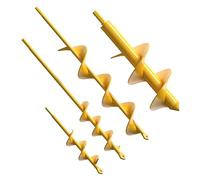 Nafogar Garden Auger Drill Bit for Planting - Pack of (4) - Garden Ground Earth Post Hole Digger Drill Auger for Gardening Bulbs, Flowers, and Bedding Plant - Made to Fit in Any 3/8 Hex Drill (Yellow)