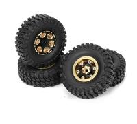 NAFRECX Rc Car Tyre Compatible With Axial For SCX24 For Deadbolt For Gladiator 4pcs 1.0" Beadlock Wheel Hub Rims Tires Set For 1/24 RC Crawler Car