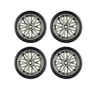 NAFRECX RC Tires Tyres Wheels Compatible With LDRC AE86 1/18 Remote Control Car Upgrade Parts Replacement Accessories 4Pcs 32mm RC Drift Tire Wheel Tyre(Silver)