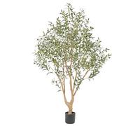 Nafresh Majestic Faux Olive Tree 6ft - Artificial Olive Tree Indoor & Outdoor with Lifelike Leaves & Textured Branches for Living Room, Office, Entryway,Patio