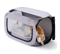 NAFU Cat Litter Box Enclosure, Cat Litter Collection Playpen for Keeps You Dog from Getting Into, Suitable for Placing Standard & Large Cat Litter Boxes, with a Cleaning Window at the Bottom