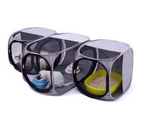 NAFU Corner Cat Playpen for Indoor Use, Pet Playpen with Litter Box Compartment, Foldable & Portable Enclosure for Kittens or Puppy, Cat Houses & Condos