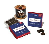 Nag Champa Incense Bricks (2 x 9 Bricks) & Tree of Life Exotic Incense Burner by Aromafume | Made with Sandalwood, Jasmine, Ylang Ylang & Champa flower | Natural, Low Smoke, Non toxic