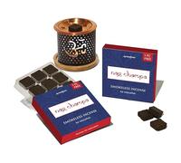 Nag Champa Incense Bricks by Aromafume (2 x 9 Pack) & Om Burner | Made with Sandalwood, Jasmine, Ylang Ylang & Champa Flower | Natural, Low Smoke, Non-Toxic