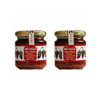 Naga Hot Chilli Pepper Pickle Sauce 190 Grams x 2 Jars, Ghost Pepper Pickle Sauce, Mr Naga Hot Pepper Pickle, Hot Recipe, Securely Packed, Manufactured in The UK