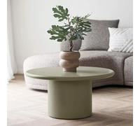Nagano Coffee Table - Round - Pedestal Base - Sage Green - Concrete