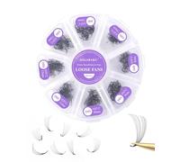 NAGARAKU 10D Premade Fans Lashes, 600 Pcs Volume Lashes 0.07mm C Curl 8-15mm Loose Fans Thin Pointy Base Sharp Narrow Stem Russian Eyelash Extensions
