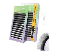 NAGARAKU 2D Y Eyelash Extensions Premade Fan Russian Volume Cross lash Handwoven Y Shaped Mesh Wispy Crisscross Cluster Lash Matte Black 12 Rows(0.07 C Curl 8-12mm）