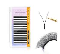 NAGARAKU 3 Tips Triple YYY Eyelash Extensions Supplies 6D Y Lash Premade Fans Russian Volume Cross YY Eyelashes Handwoven Y Shaped Mesh Technology Wispy Crisscross Cluster 12 Rows (0.07 C Curl 8mm）