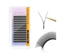 NAGARAKU 3 Tips Triple YYY Eyelash Extensions Supplies 6D Y Lash Premade Fans Russian Volume Cross YY Eyelashes Handwoven Y Shaped Mesh Technology Wispy Crisscross Cluster 12 Rows (0.07 D Curl 9mm）